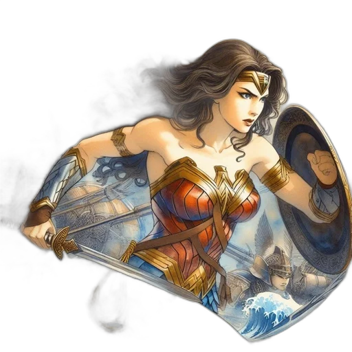 jewelry, weapon, sword, fantasy art, comic book art, concept art, watercolor, wonder transparent PNG cut-out