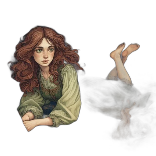 dress, fantasy art, concept art, watercolor, pixel art, fog, fire, underwater transparent PNG cut-out