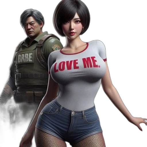 concept art, comic book art, two, animated, characters, one, tactical, vest transparent PNG cut-out