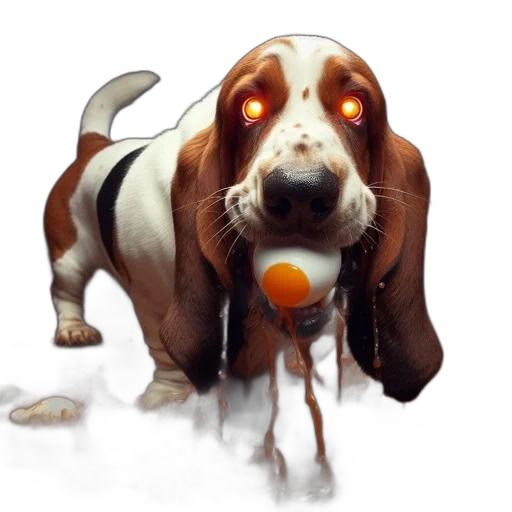 animal, creature, concept art, photorealistic, fantasy art, 3d render, playful, basset transparent PNG cut-out