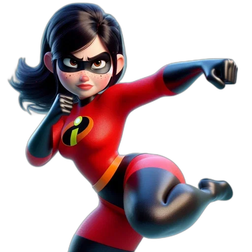 comic book art, concept art, 3d render, cartoon, animated, female, superhero, character transparent PNG cut-out