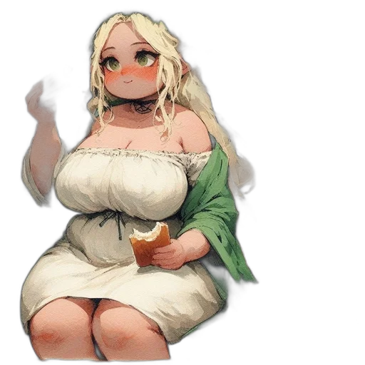 dress, food, dragon, creature, pixel art, concept art, anime, fantasy art transparent PNG cut-out