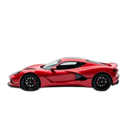 car, weapon, 3d render, photorealistic, concept art, red, sports, sleek transparent PNG cut-out
