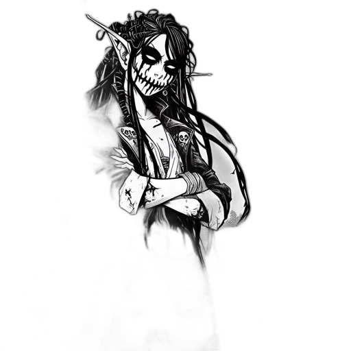 mask, staff, weapon, creature, concept art, fantasy art, pixel art, comic book art transparent PNG cut-out