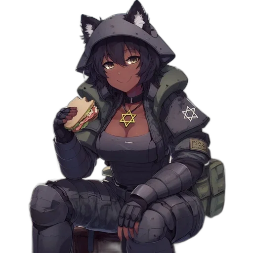 jacket, food, weapon, creature, cyberpunk, pixel art, concept art, anime transparent PNG cut-out