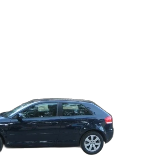 car, black, parked, front, two-story, house, stone, walls transparent PNG cut-out