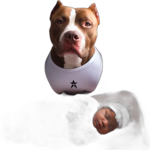 animal, face, staff, photorealistic, 3d render, concept art, angelic, pitbull transparent PNG cut-out