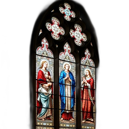 3d render, stained, glass, window transparent PNG cut-out