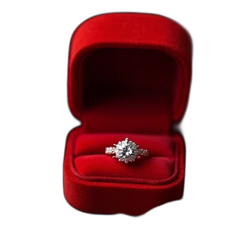 jewelry, crown, furniture, red, rose, ring, box, set transparent PNG cut-out