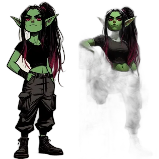 concept art, fantasy art, comic book art, pixel art, green, dark, two, illustrations transparent PNG cut-out