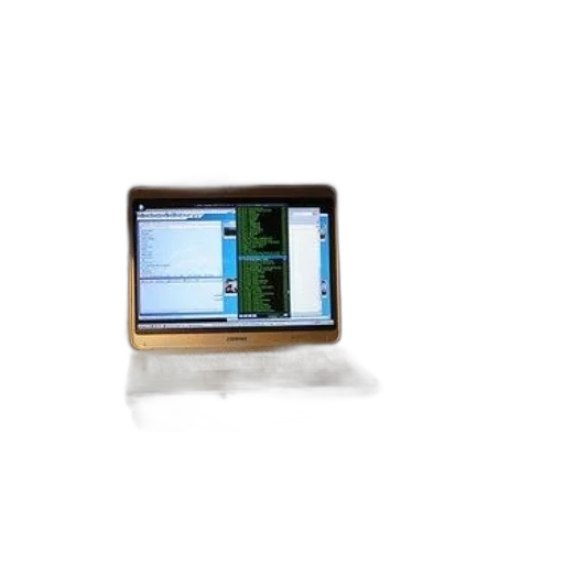 staff, 3d render, dimly, lit, workspace, laptop, displaying, text transparent PNG cut-out