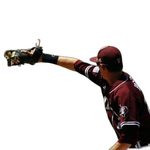 weapon, animal, staff, baseball, player, wearing, maroon, jersey transparent PNG cut-out