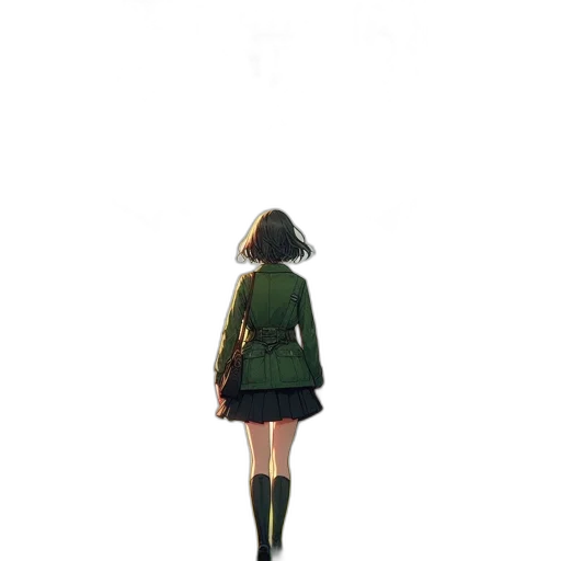 jacket, dress, robot, creature, pixel art, concept art, 3d render, anime transparent PNG cut-out