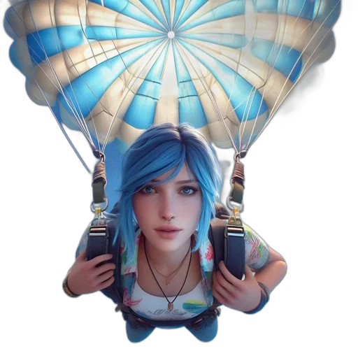 umbrella, face, dragon, fantasy art, concept art, pixel art, photorealistic, blue transparent PNG cut-out