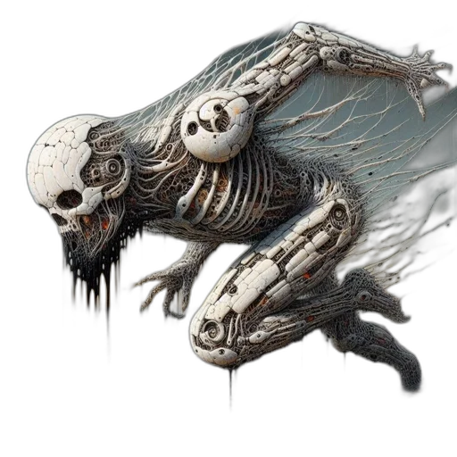 creature, dragon, robot, face, concept art, fantasy art, photorealistic, 3d render transparent PNG cut-out