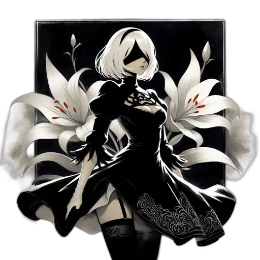 mask, jacket, weapon, concept art, fantasy art, pixel art, comic book art, monochrome transparent PNG cut-out