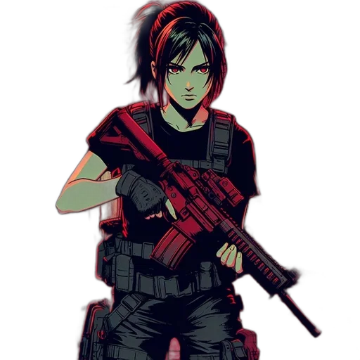 weapon, comic book art, pixel art, concept art, anime, red, green, neon transparent PNG cut-out