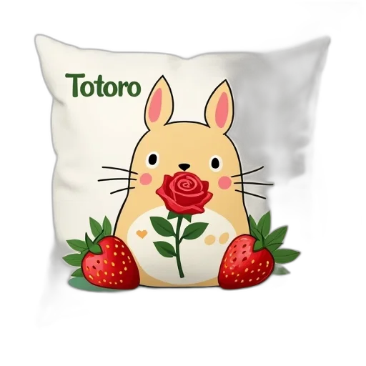 food, photorealistic, 3d render, cartoon, white, cushion, character, cat transparent PNG cut-out
