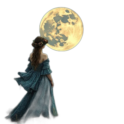 dress, fantasy art, concept art, watercolor, pixel art, outer space, night, blue transparent PNG cut-out