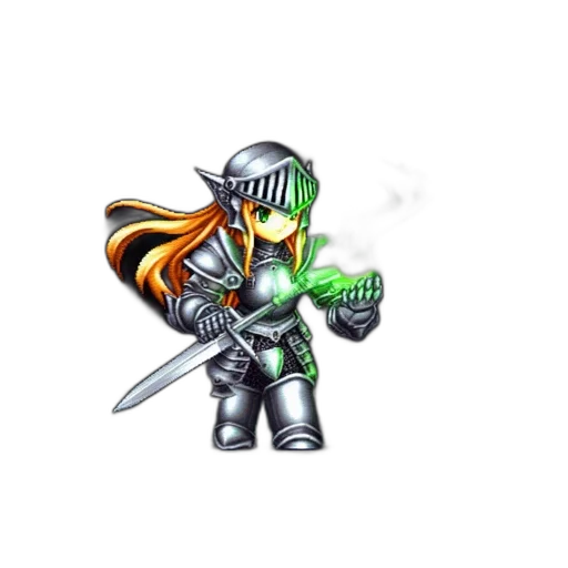 sword, staff, weapon, robot, pixel art, fantasy art, concept art, 3d render transparent PNG cut-out