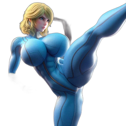 comic book art, concept art, anime, fantasy art, blue, blonde, woman, bodysuit transparent PNG cut-out