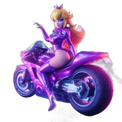 weapon, concept art, 3d render, fantasy art, pixel art, princess, peach, rides transparent PNG cut-out