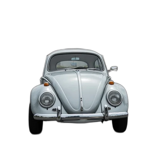 car, animal, 3d render, photorealistic, concept art, silver, volkswagen, beetle transparent PNG cut-out