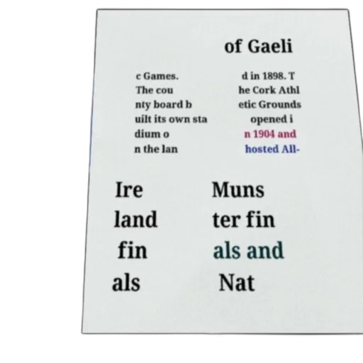 image, text-based, caption, discussing, history, gaelic, games, cork transparent PNG cut-out