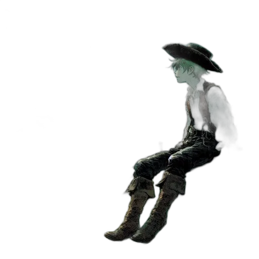 robot, hat, staff, weapon, 3d render, concept art, fantasy art, pixel art transparent PNG cut-out