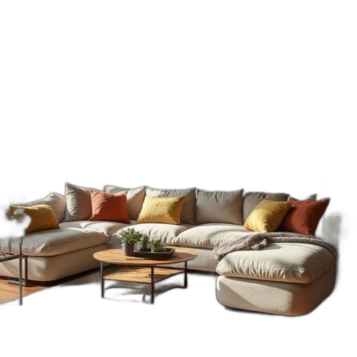 furniture, 3d render, photorealistic, earth tones transparent PNG cut-out