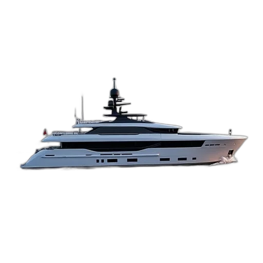 3d render, new, custom, yacht transparent PNG cut-out