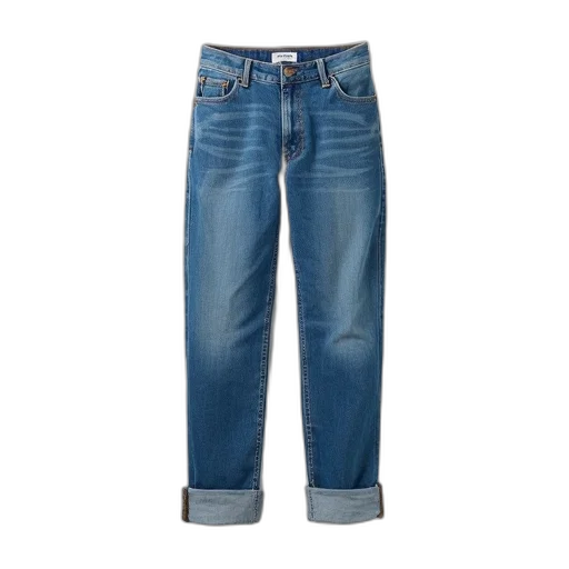 pair, blue, jeans, relaxed, fit, featuring, button, fly transparent PNG cut-out