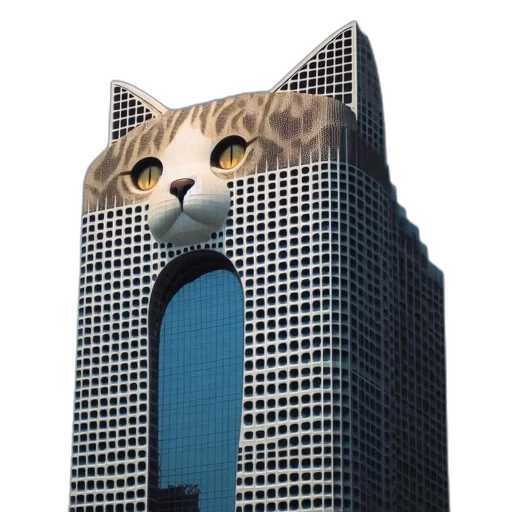 building, animal, creature, robot, vaporwave, 3d render, photorealistic, pixel art transparent PNG cut-out