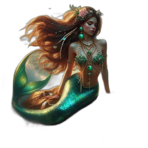 jewelry, dress, fantasy art, concept art, pixel art, 3d render, underwater, green transparent PNG cut-out