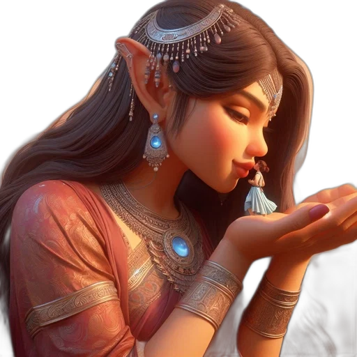 jewelry, fantasy art, concept art, photorealistic, oil painting, ethereal, female, character transparent PNG cut-out