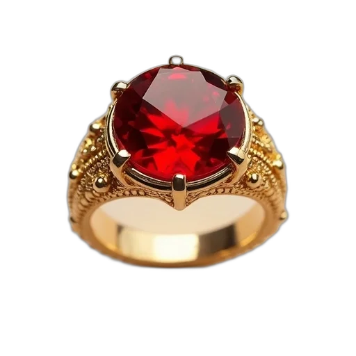 jewelry, crown, 3d render, red, close-up, image, gold, ring transparent PNG cut-out