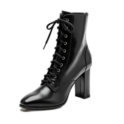 shoes, photorealistic, 3d render, monochrome, black, leather, boot, high transparent PNG cut-out