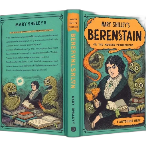 book, cover, mary, shelley, berenstein, modern, prometheus, featuring transparent PNG cut-out