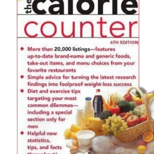 cover, calorie, counter, book, featuring, red, background, images transparent PNG cut-out