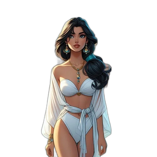 jewelry, comic book art, concept art, fantasy art, pixel art, pastel, elegant, female transparent PNG cut-out