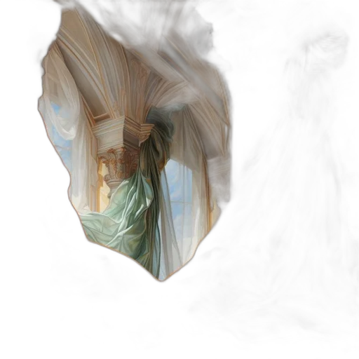 mask, dress, face, dragon, concept art, photorealistic, fantasy art, 3d render transparent PNG cut-out
