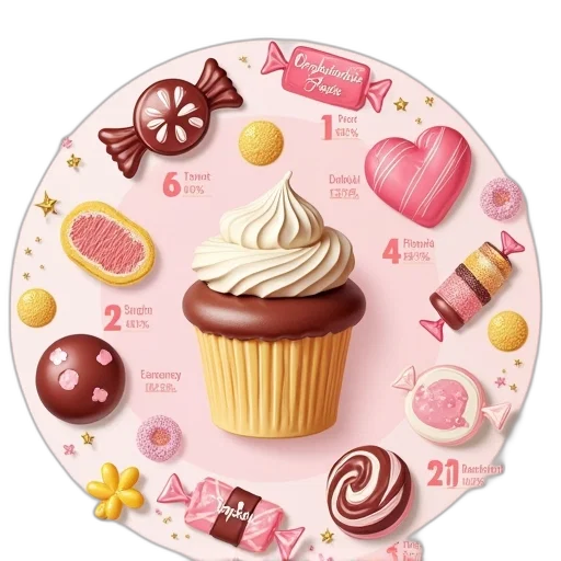 food, 3d render, pastel, candy transparent PNG cut-out