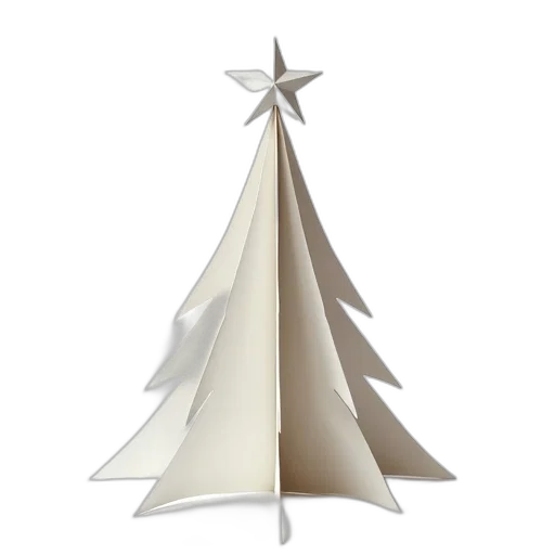 umbrella, tree, 3d render, stylized, christmas, made, paper, star transparent PNG cut-out