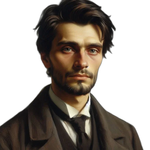 face, staff, oil painting, photorealistic, concept art, fantasy art, man, dark transparent PNG cut-out