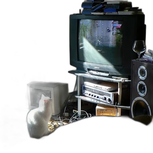 robot, furniture, 3d render, cyberpunk, concept art, white, cat, sits transparent PNG cut-out
