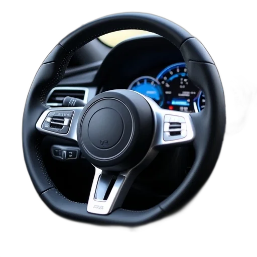 car, 3d render, photorealistic, interior, close-up, view, steering, wheel transparent PNG cut-out