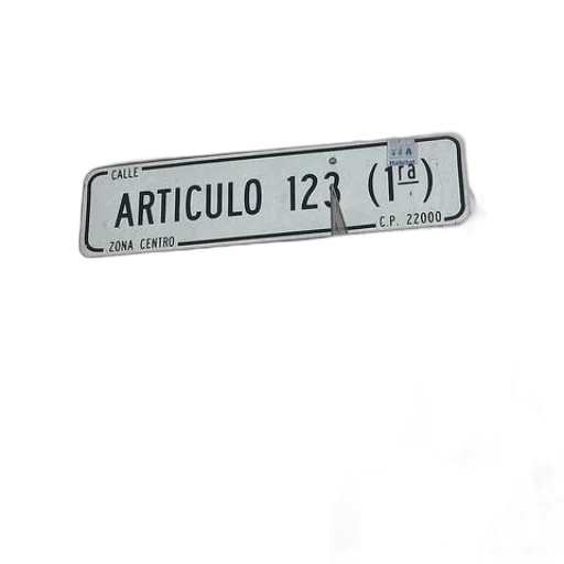 3d render, photorealistic, concept art, city street, street, sign, spanish, reads transparent PNG cut-out