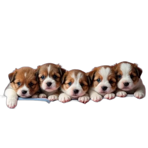 animal, photorealistic, oil painting, 3d render, group, five, small, brown transparent PNG cut-out