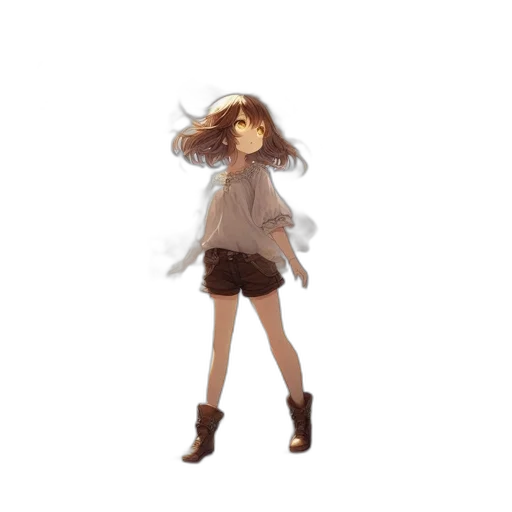 dress, creature, jacket, hair, pixel art, concept art, anime, 3d render transparent PNG cut-out