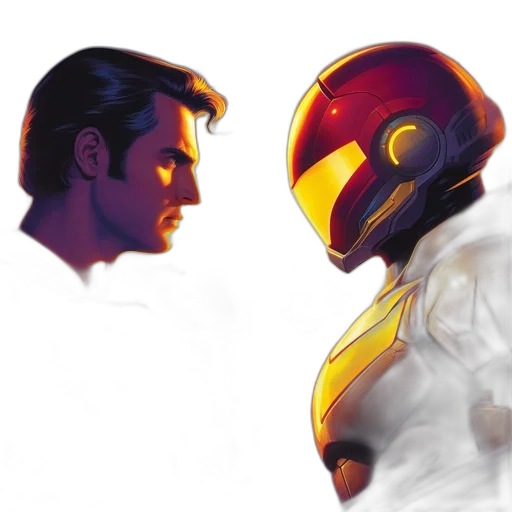 concept art, comic book art, pixel art, photorealistic, outer space, golden, red, colorful transparent PNG cut-out